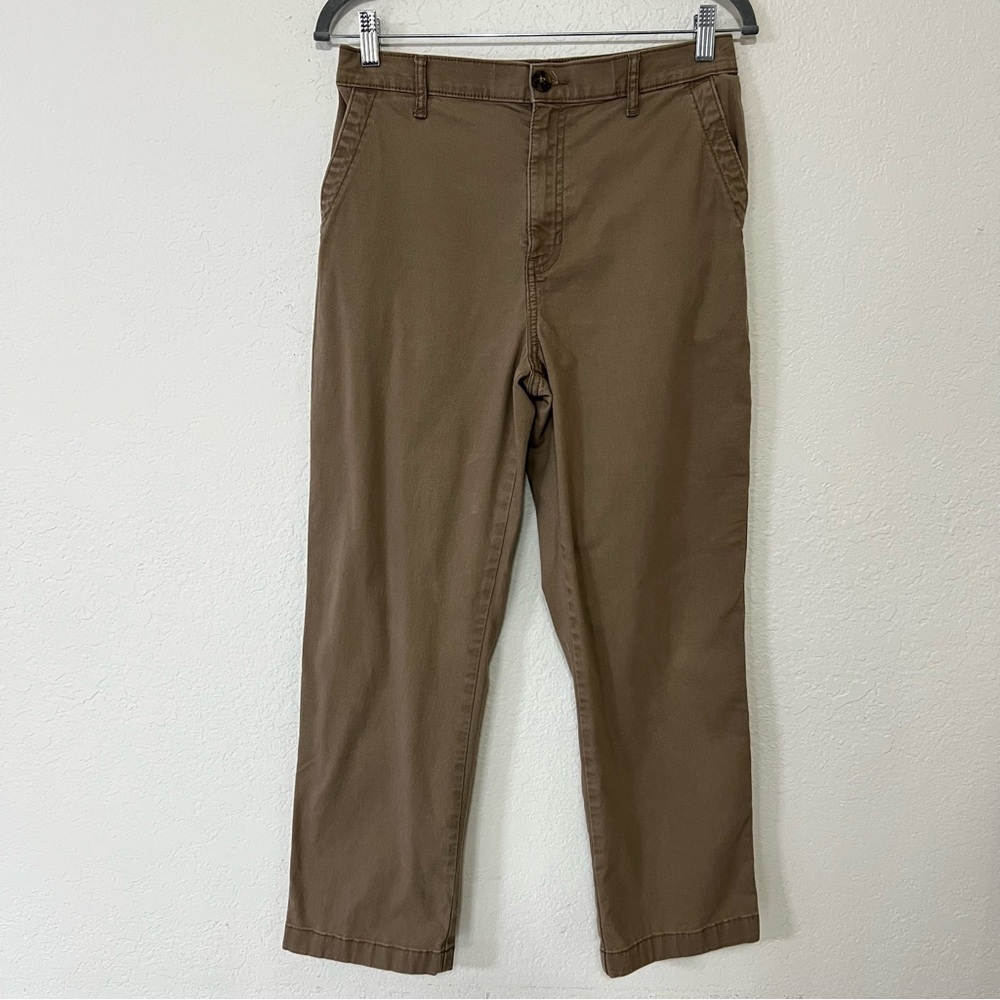 GH Bass & Co Tan Khaki Chino Pants 26” Inseam‎ Elastic Waist - Women’s Size 6